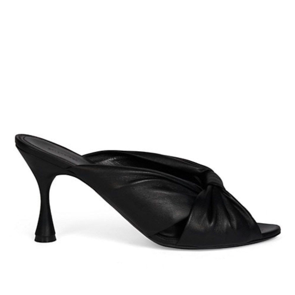 Balenciaga Drapy Leather Mules black